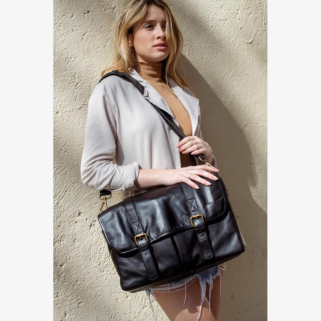 Roma Black Leather Camera Bag - Handmade Bronkey Premium Goods ®