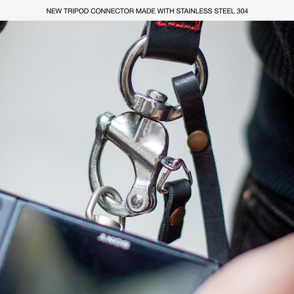 Tokyo #603 - Tanned & Red sling leather camera strap - Handmade Bronkey Premium Goods ®