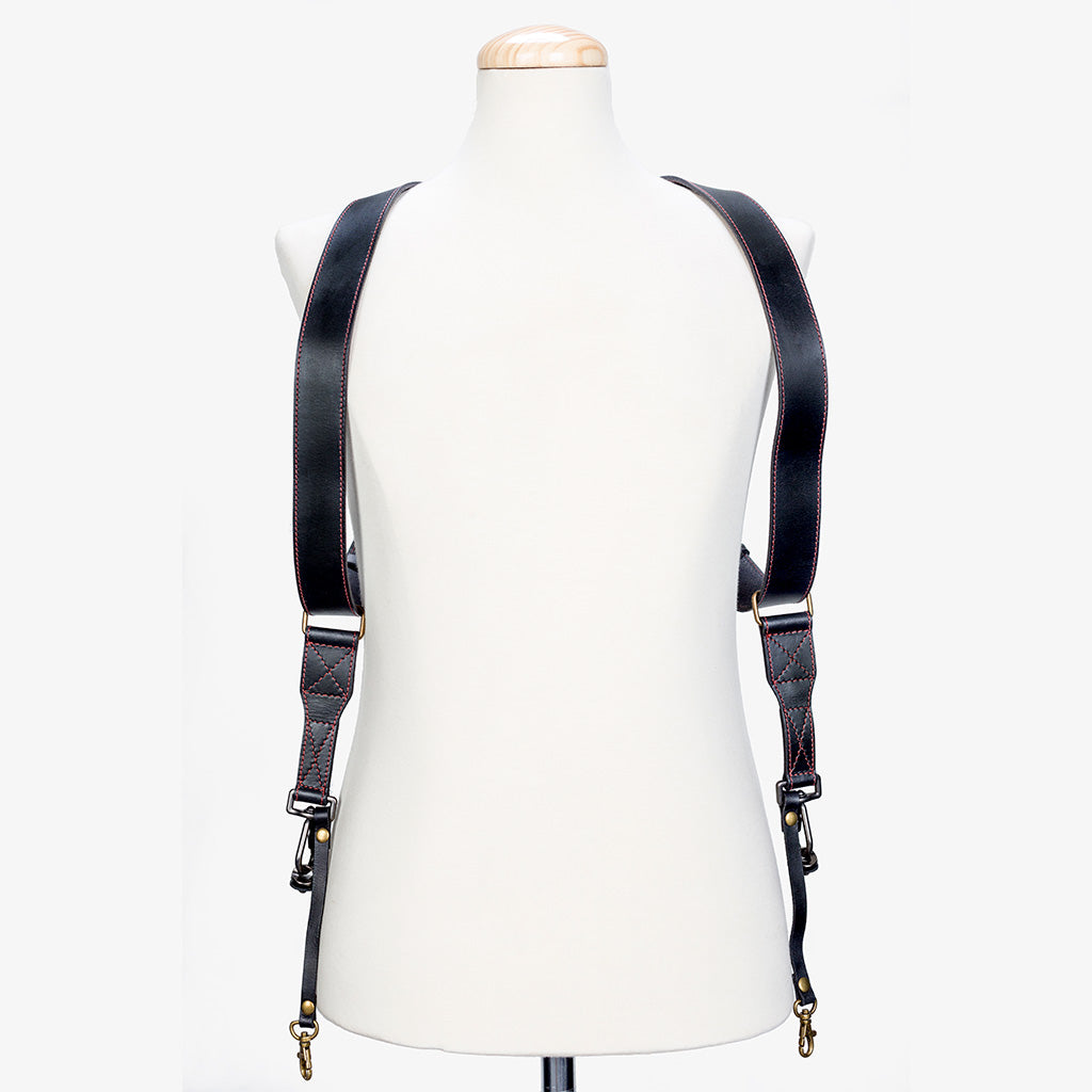 Tokyo #501 - Sangle d'appareil photo en cuir double noir et rouge