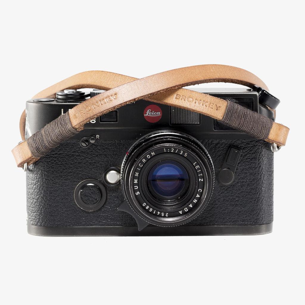 Tokyo #106 - Tanned & brown leather camera strap - Handmade Bronkey Premium Goods ®