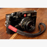 Tokyo #201 - Black & Red leather camera strap - Handmade Bronkey Premium Goods ®