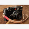 Tokyo #203 - Tanned & Red leather camera strap - Handmade Bronkey Premium Goods ®