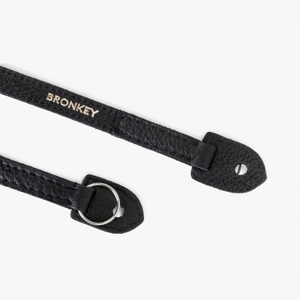 Roma #101 - Black Leather camera strap - Handmade Bronkey Premium Goods ®