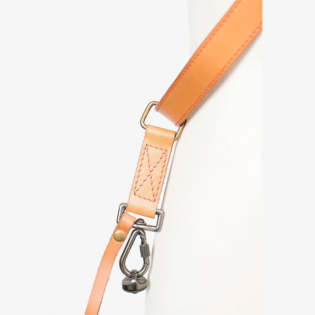 Tokyo #603 - Tanned & Red sling leather camera strap - Handmade Bronkey Premium Goods ®