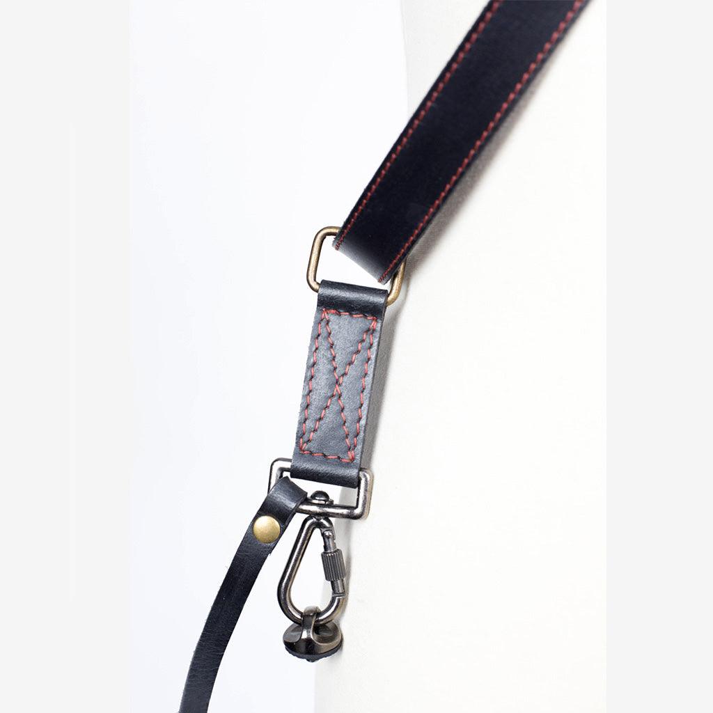 Tokyo #701 - Black &amp; Red dual leather camera strap - Handmade Bronkey Premium Goods ®