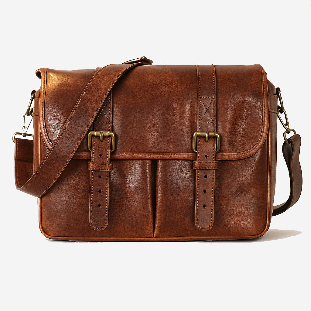 Tokyo Cognac Leather Camera Bag
