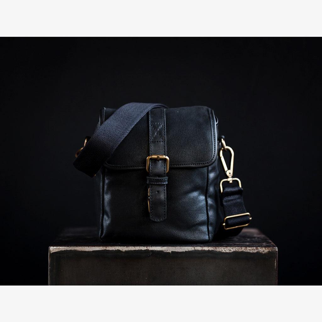 Berlin Black Waxed Canvas Camera Bag - Handmade Bronkey Premium Goods ®