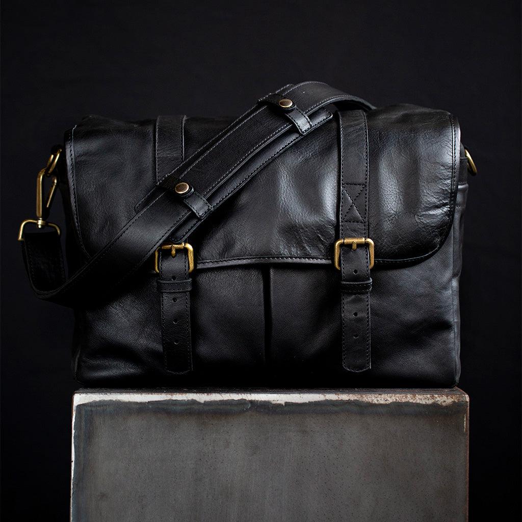 Roma Black Leather Camera Bag - Handmade Bronkey Premium Goods ®