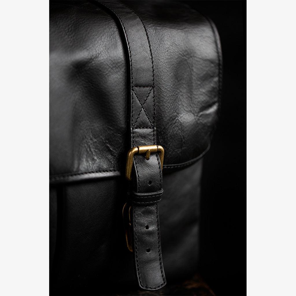 Roma Black Leather Camera Bag