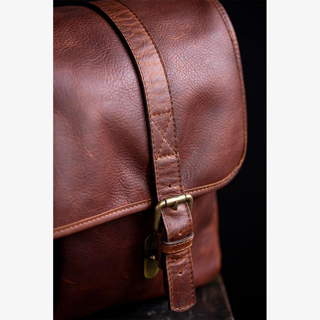 Roma Cognac Leather Camera Bag - Handmade Bronkey Premium Goods ®