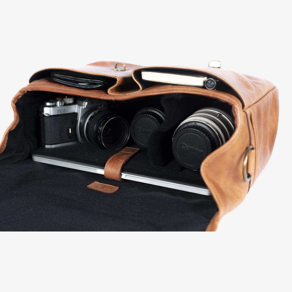 Roma Tanned Leather Camera Bag - Handmade Bronkey Premium Goods ®