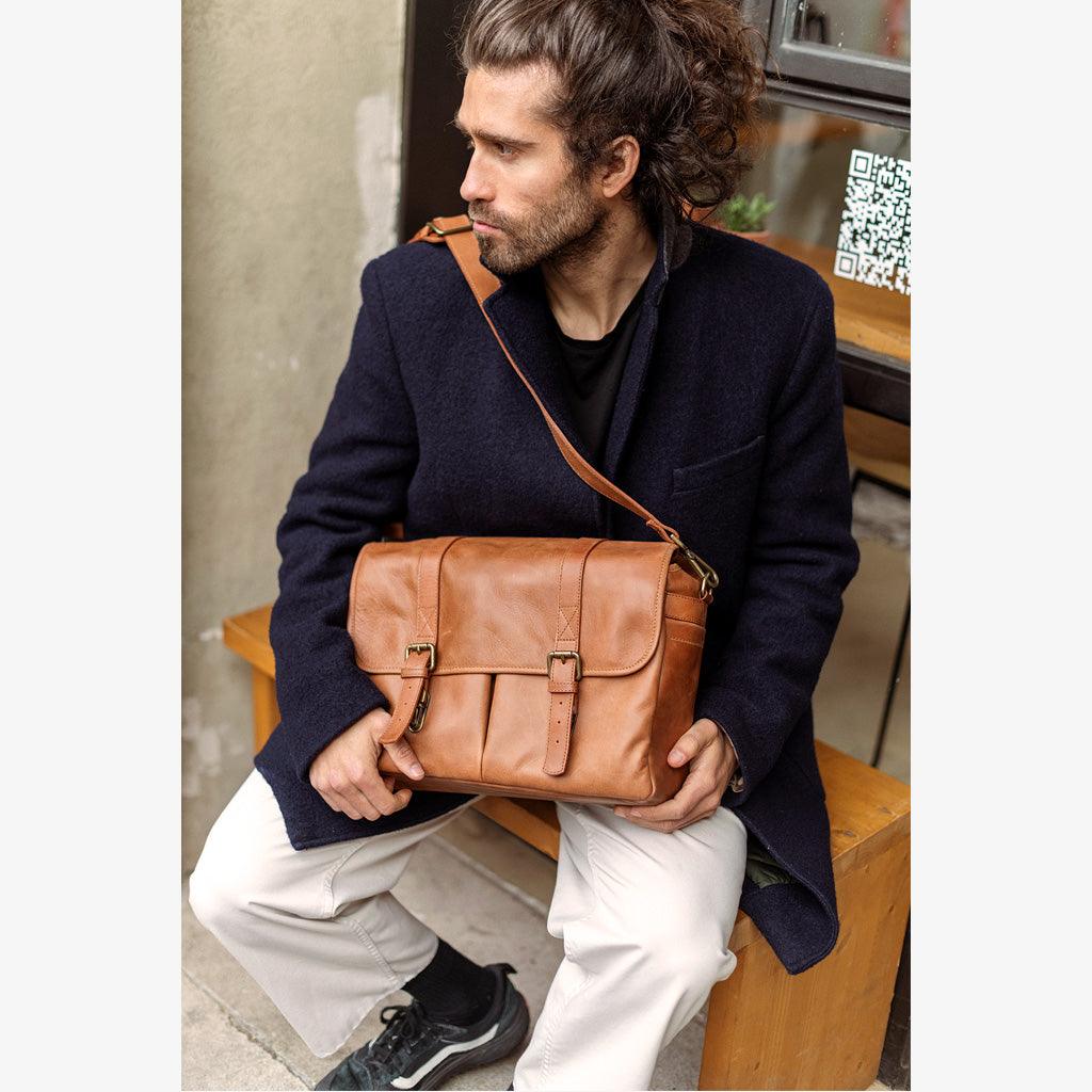 Roma Tanned Leather Camera Bag - Handmade Bronkey Premium Goods ®