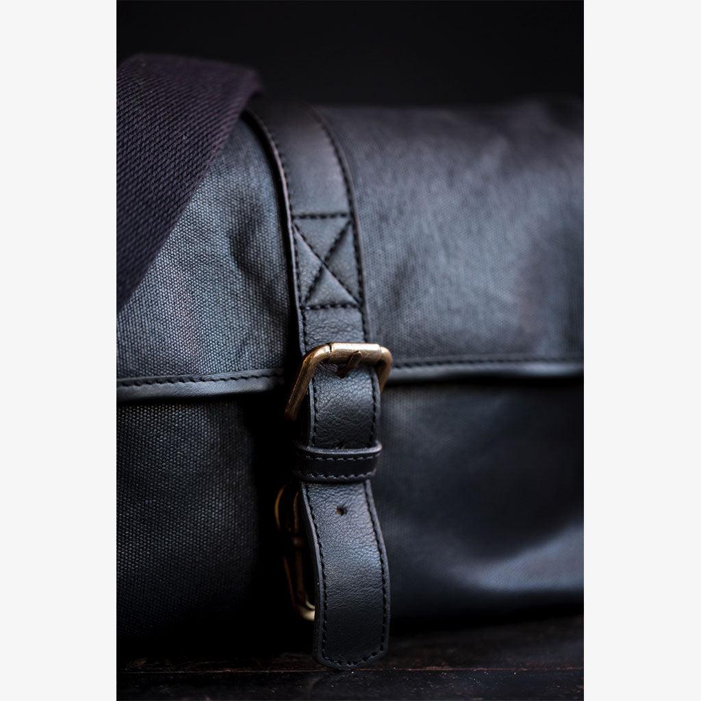 París Black Waxed Canvas Camera Bag - Handmade Bronkey Premium Goods ®