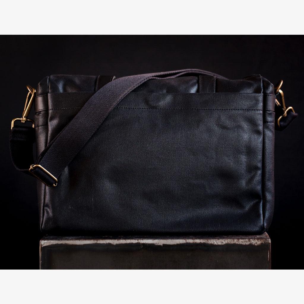 Roma Black Waxed Canvas Camera Bag - Handmade Bronkey Premium Goods ®
