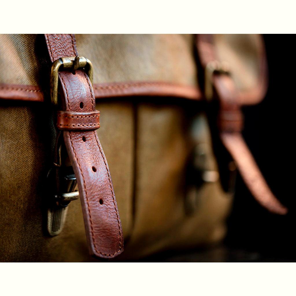 Roma Olive Green Waxed Canvas Camera Bag - Handmade Bronkey Premium Goods ®