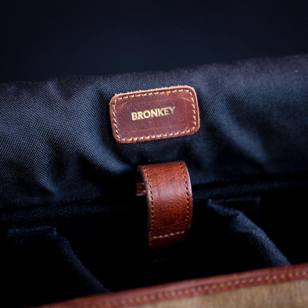 Roma Olive Green Waxed Canvas Camera Bag - Handmade Bronkey Premium Goods ®