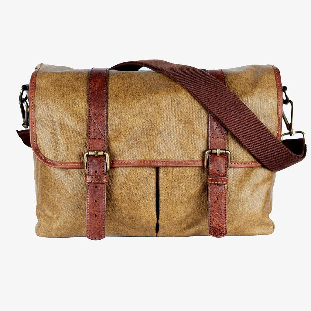 Roma Olive Green Waxed Canvas Camera Bag Handmade Bronkey