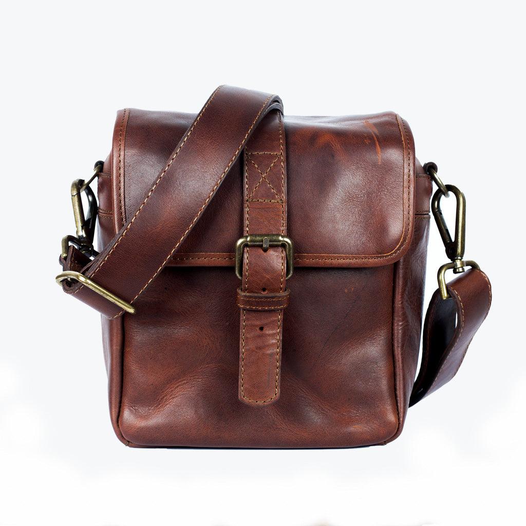 Berlin Cognac Leather Camera Bag - Handmade Bronkey Premium Goods ®