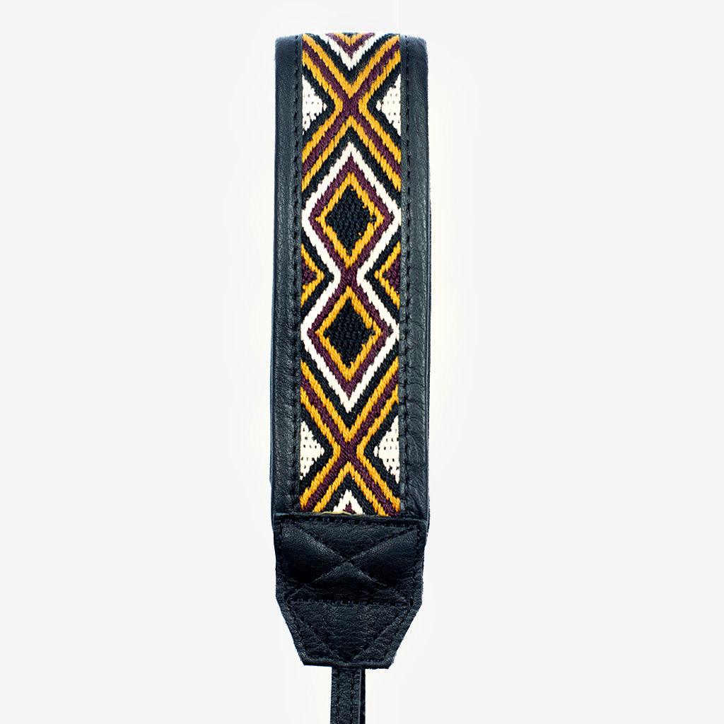 Jaipur #108 - Fabric & Leather camera strap - Handmade Bronkey Premium Goods ®