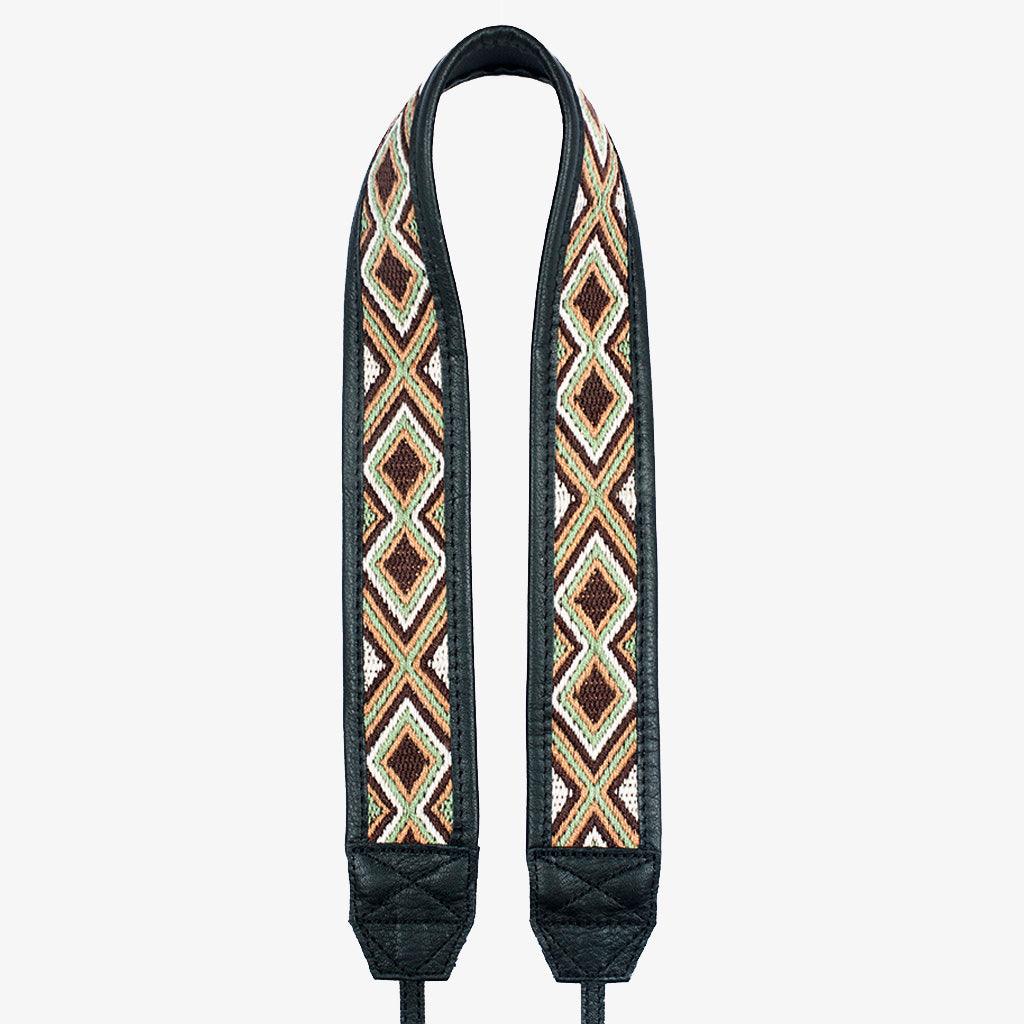 Jaipur #110 - Fabric & Leather camera strap - Handmade Bronkey Premium Goods ®