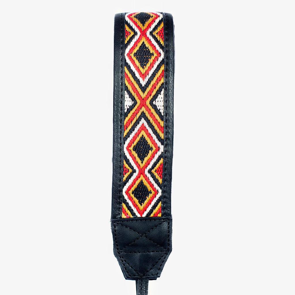 Jaipur #109 - Fabric &amp; Leather camera strap - Handmade Bronkey Premium Goods ®