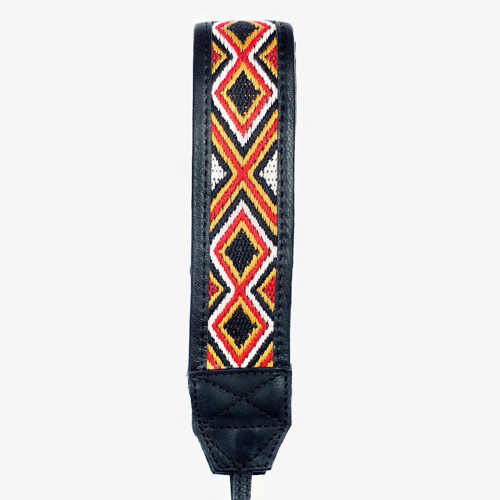 Jaipur #109 - Fabric & Leather camera strap - Handmade Bronkey Premium Goods ®