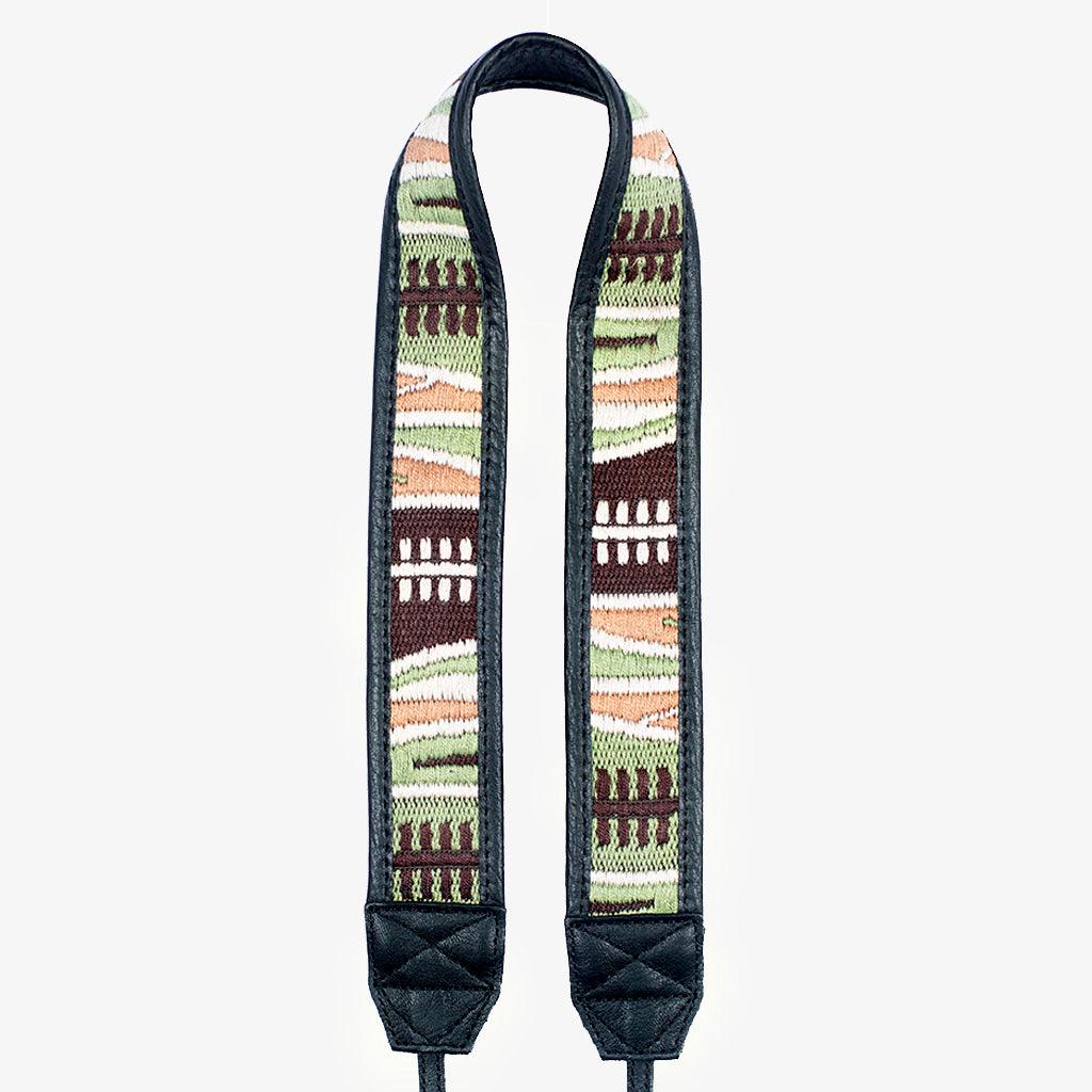 Jaipur #113 - Fabric & Leather camera strap - Handmade Bronkey Premium Goods ®