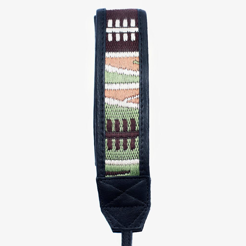 Jaipur #113 - Fabric & Leather camera strap - Handmade Bronkey Premium Goods ®