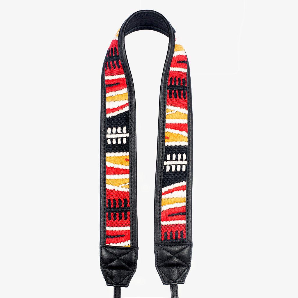 Jaipur #112 - Fabric & Leather camera strap - Handmade Bronkey Premium Goods ®