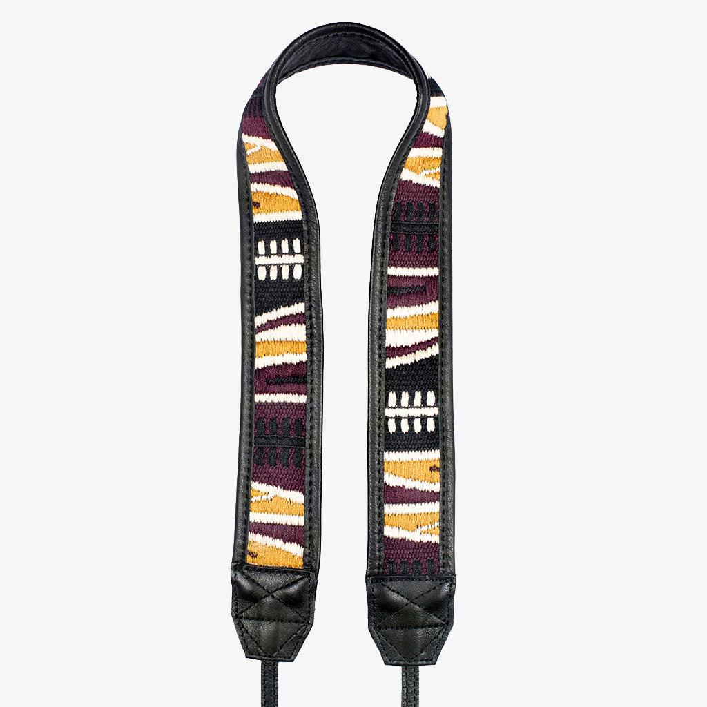 Jaipur #111 - Fabric &amp; Leather camera strap - Handmade Bronkey Premium Goods ®