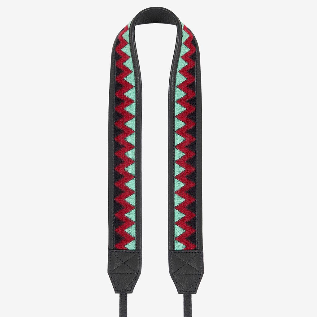 Jaipur #105 - Fabric &amp; Leather camera strap - Handmade Bronkey Premium Goods ®