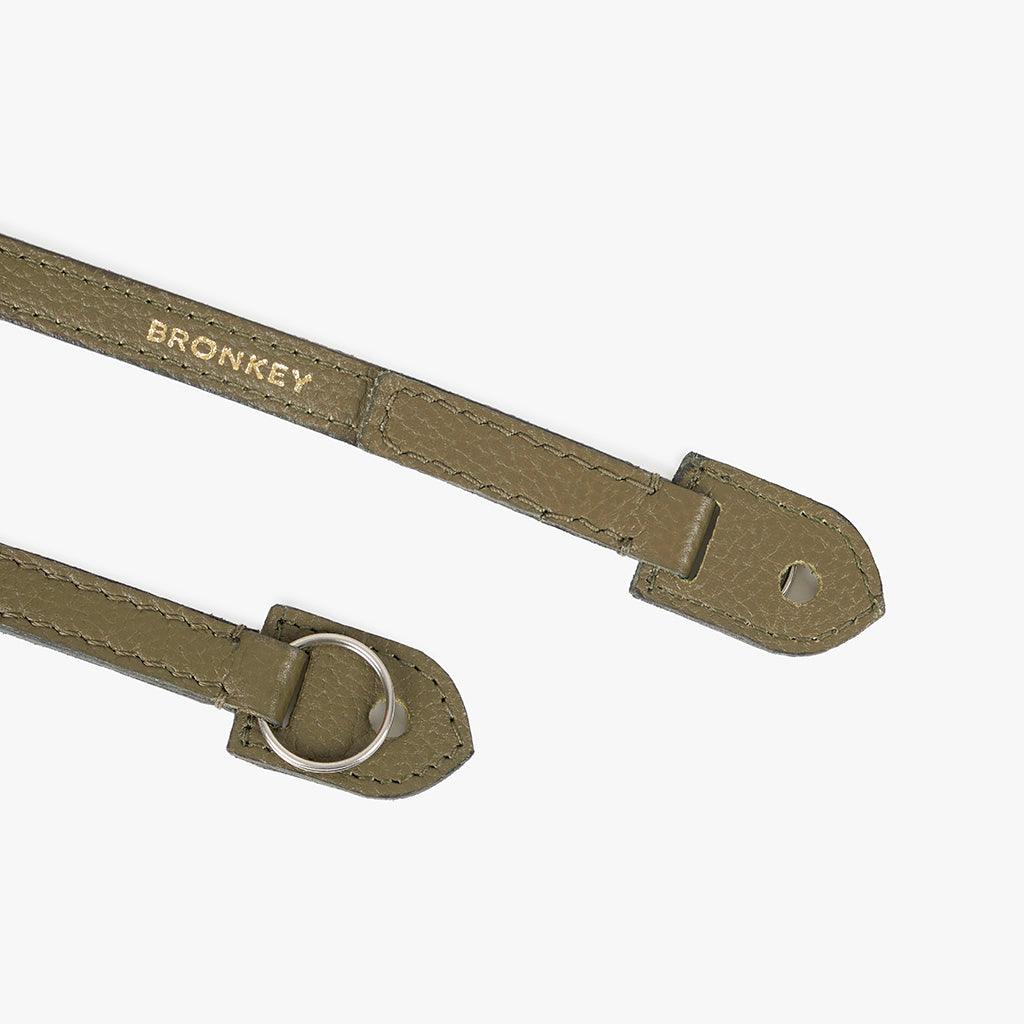 Roma #103 - Olive Green Leather camera strap - Handmade Bronkey Premium Goods ®