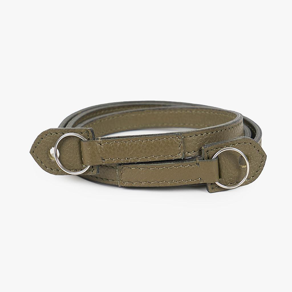 Roma #103 - Olive Green Leather camera strap - Handmade Bronkey Premium Goods ®