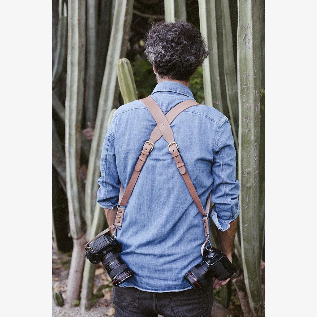 Berlin #703 - Tanned dual leather camera strap - Handmade Bronkey Premium Goods ®