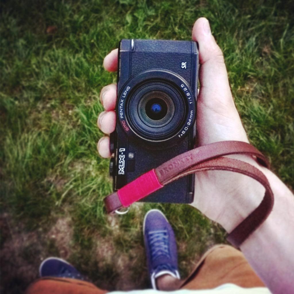 Tokyo #202 - Brown &amp; Red leather camera strap - Handmade Bronkey Premium Goods ®