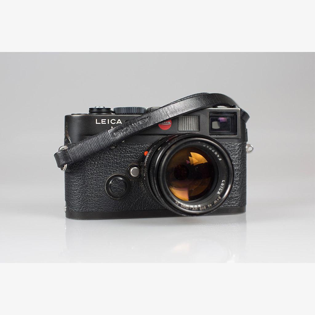 Tokyo #204 - Black & Black leather camera strap - Handmade Bronkey Premium Goods ®
