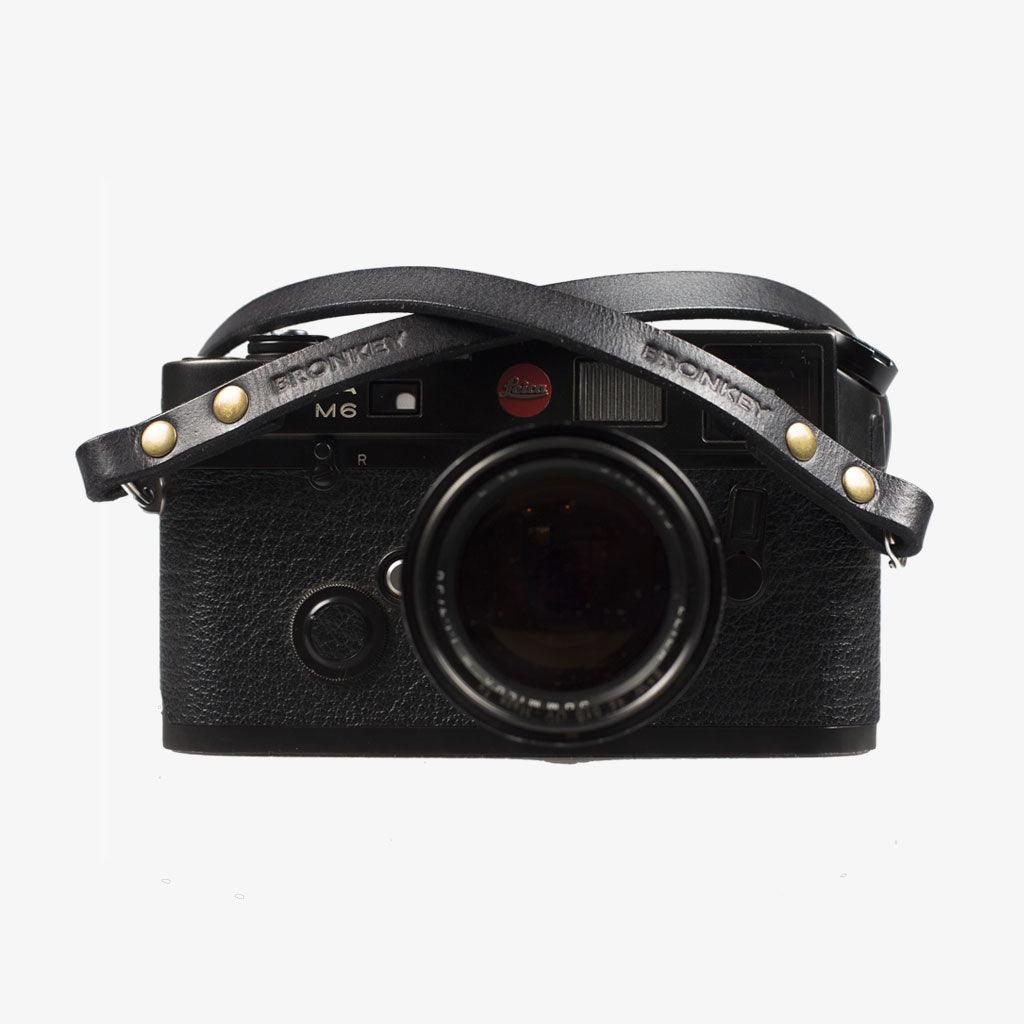 Berlin #101 - Black Leather camera strap - Handmade Bronkey Premium Goods ®