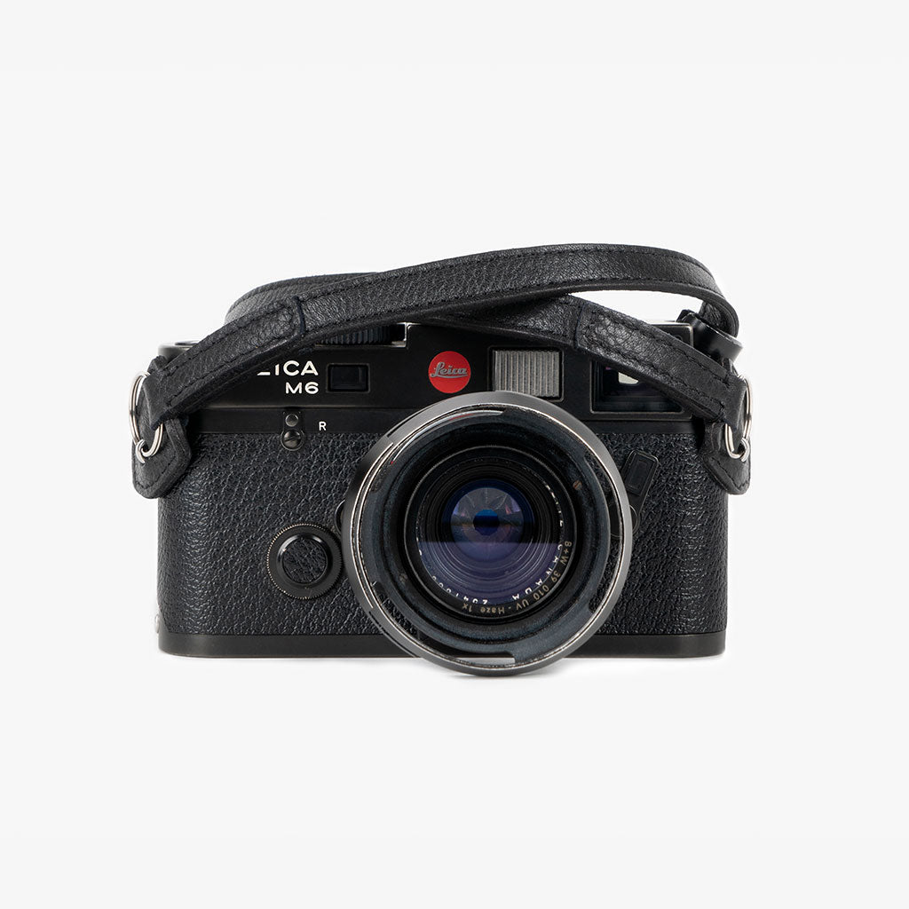 Roma #101 - Black Leather camera strap