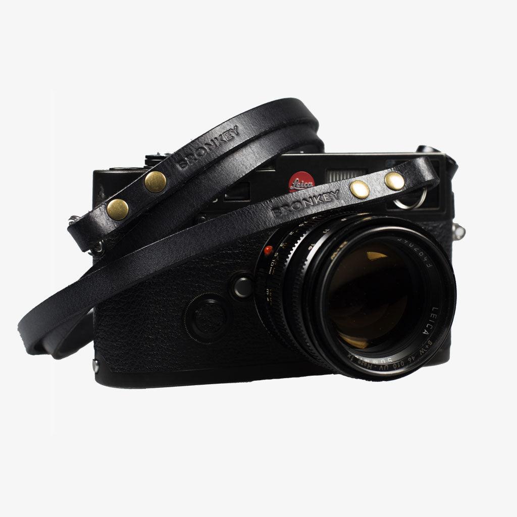 Berlin #101 - Black Leather camera strap - Handmade Bronkey Premium Goods ®