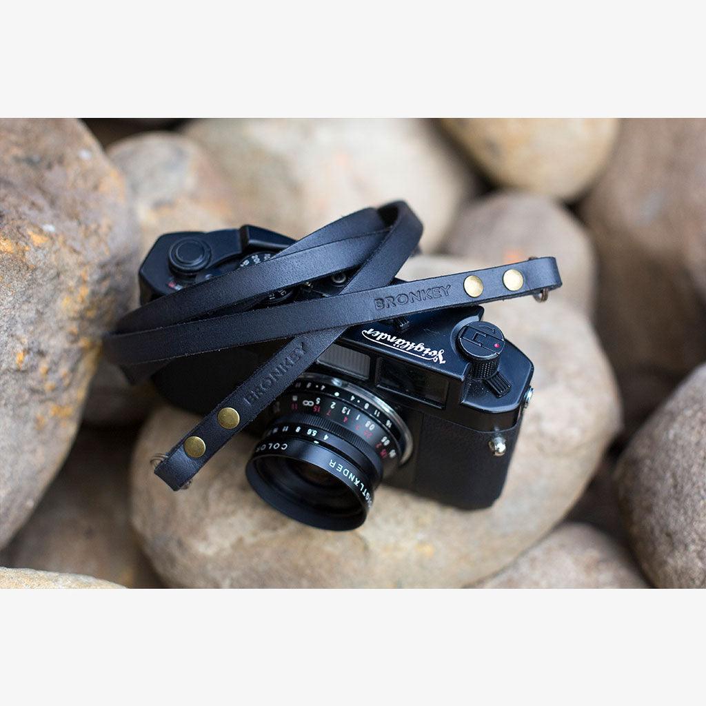 Berlin #101 - Black Leather camera strap - Handmade Bronkey Premium Goods ®