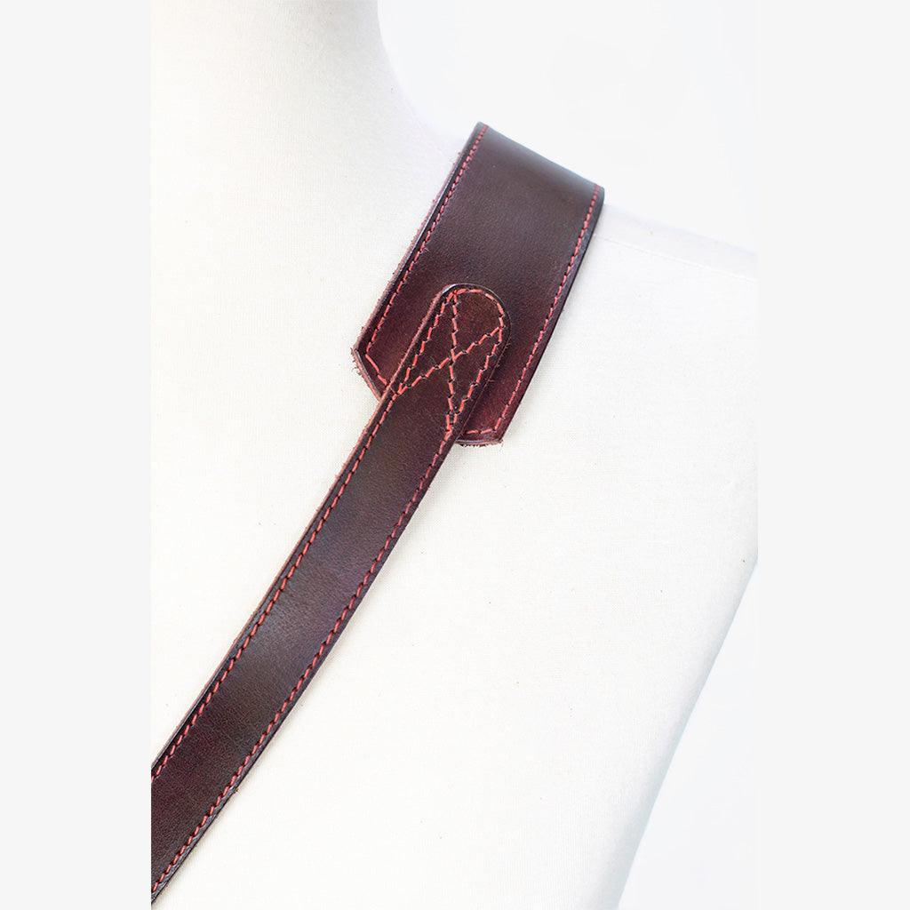 Tokyo #602 - Brown &amp; Red sling leather camera strap - Handmade Bronkey Premium Goods ®