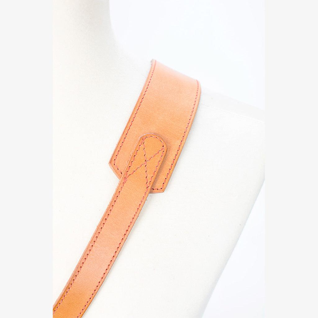 Tokyo #603 - Tanned &amp; Red sling leather camera strap - Handmade Bronkey Premium Goods ®
